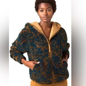 Prana Teal and Tan Teddy Jacket